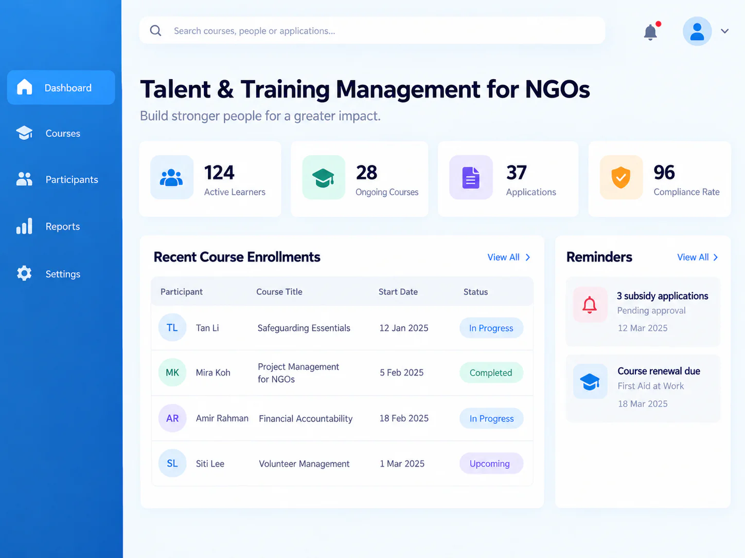 Talent & Training Management for NGOs